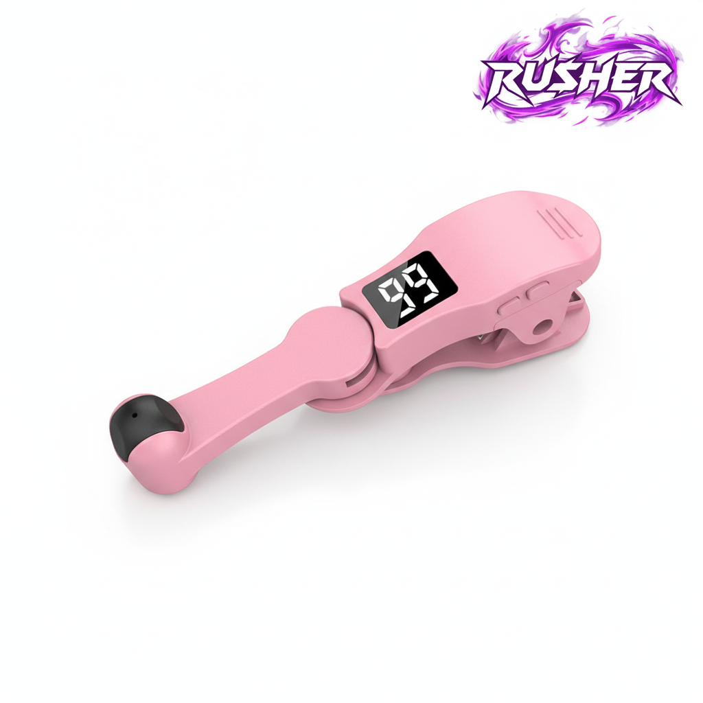 Auto-clicker rose avec logo RUSHER