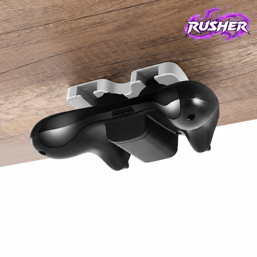 Manette suspendue sous bureau